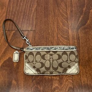 Vintage Coach logo wristlet